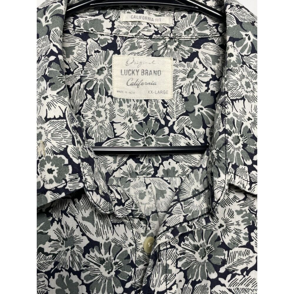 Lucky Brand California Green HA Floral Button Up Shirt XX-L - Picture 2 of 5